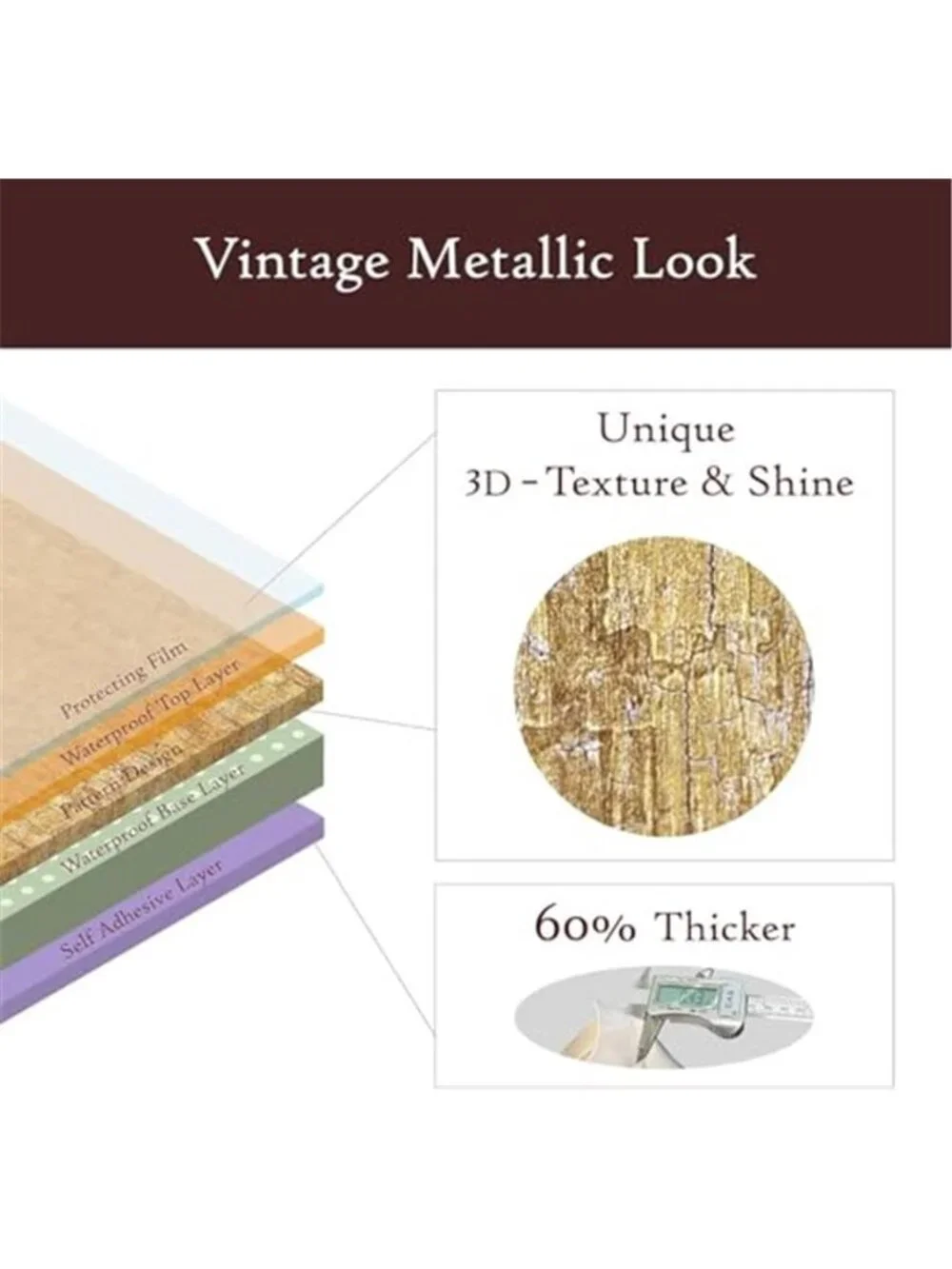 Gold Peel And Stick Wallpaper Metallic Contact Paper Vinyl Furniture Wrap